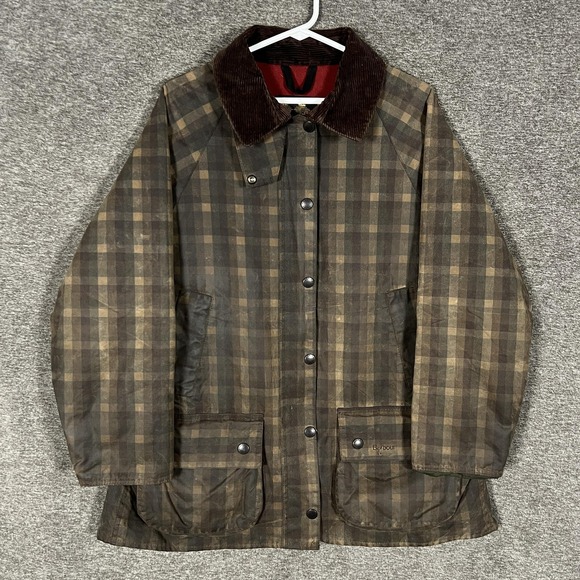 Barbour Jackets & Blazers - Barbour Ladies Winter Bedale Jacket Womens 18 Brown Waxed Check Fleece Lined